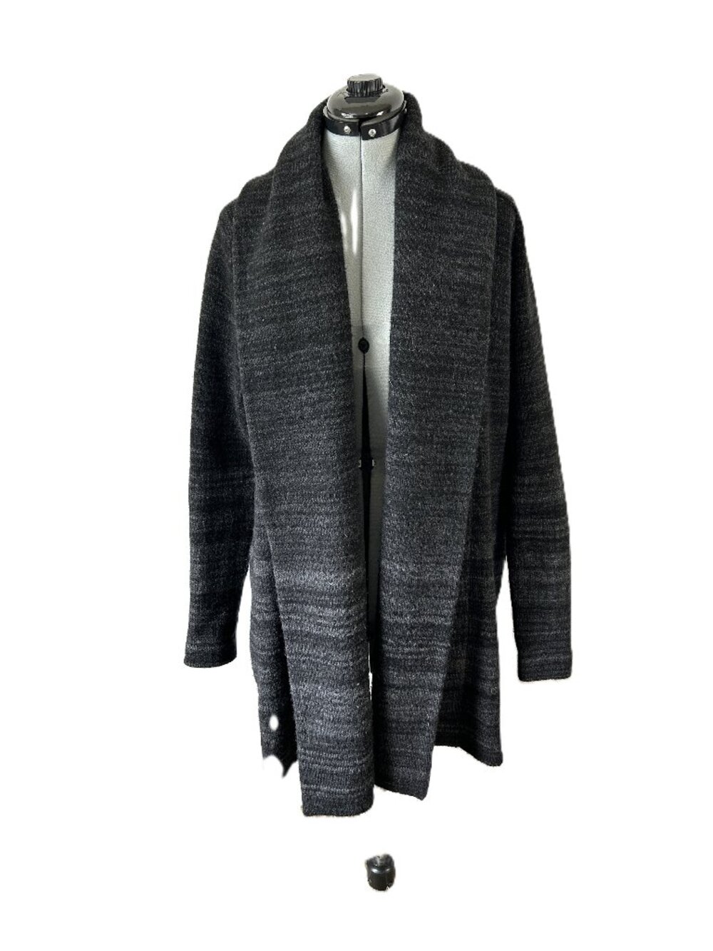 Vince Wool Yak Blend Open Cardigan Wide Collar S Gray (flaws)